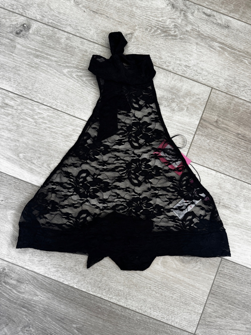 Edikted Black Floral Lace Halter Crop Top